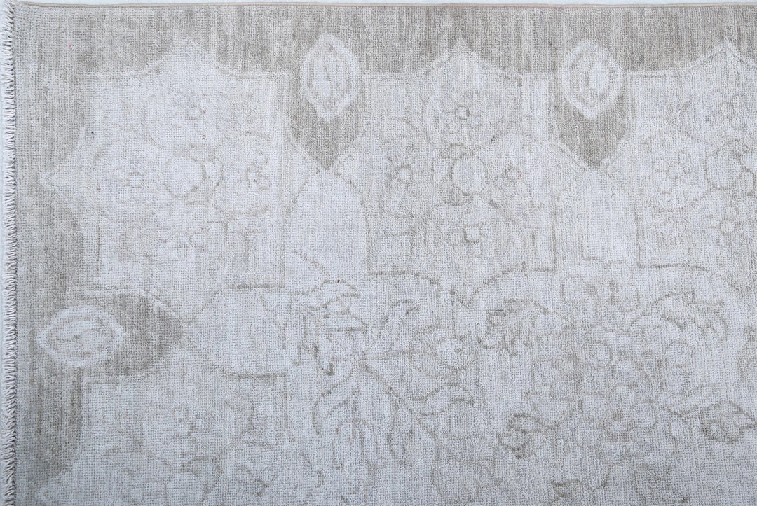 Ivory Afghan Serenity Rug 7' 10" x 10' 1" Hand-Knotted | No. AT92551