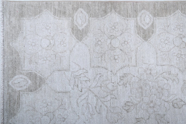 Ivory Afghan Serenity Rug 7' 10" x 10' 1" Hand-Knotted | No. AT92551