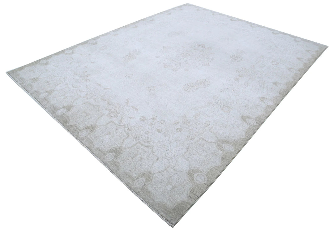 Ivory Afghan Serenity Rug 7' 10" x 10' 1" Hand-Knotted | No. AT92551