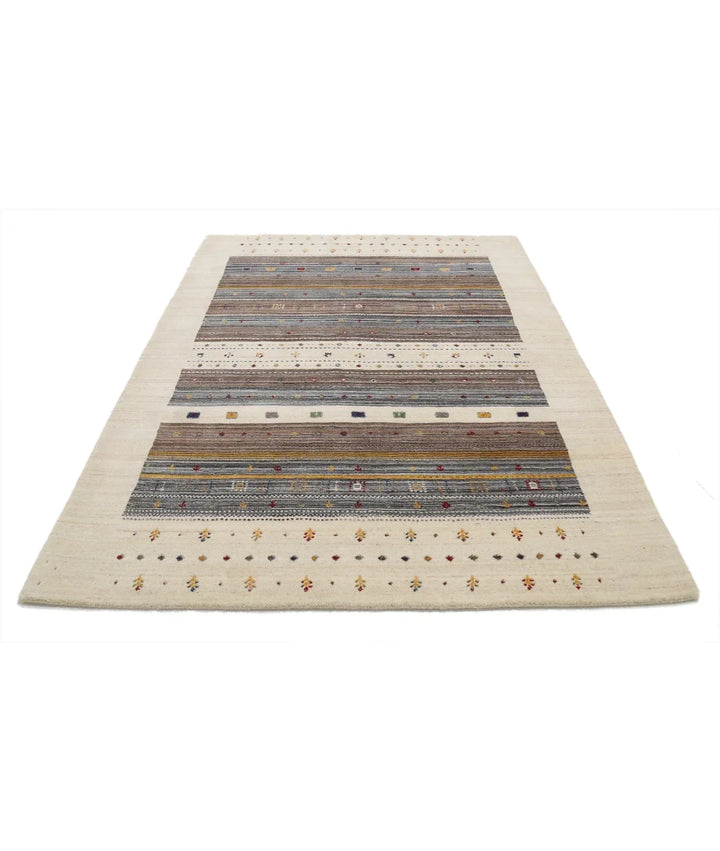 Ivory Indian Lori Rug 5' 7" x 7' 10" Hand-Knotted | No. AT92592