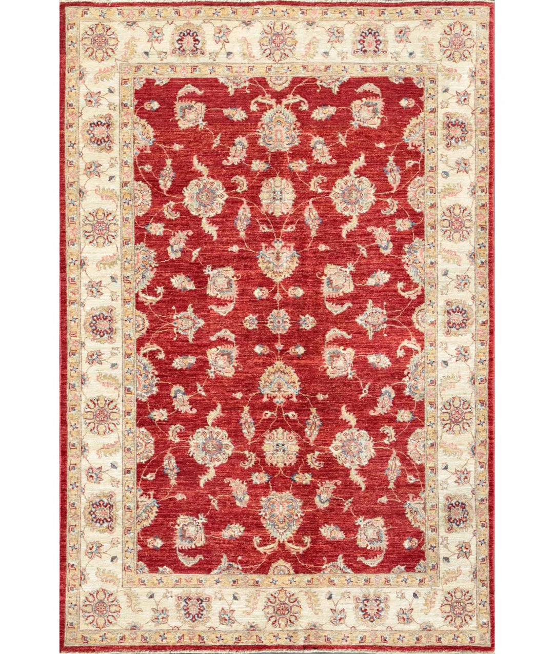 Afghan Ziegler Rug 5' 7" x 7' 10" Hand-Knotted | No. AT92607