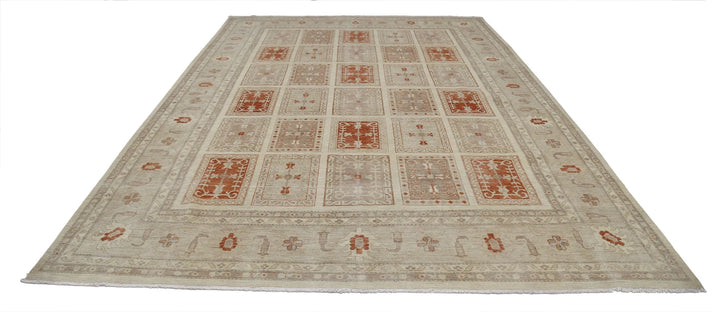 Brown Afghan Serenity Rug 9' 7" x 13' 6" Hand-Knotted | No. AT92643