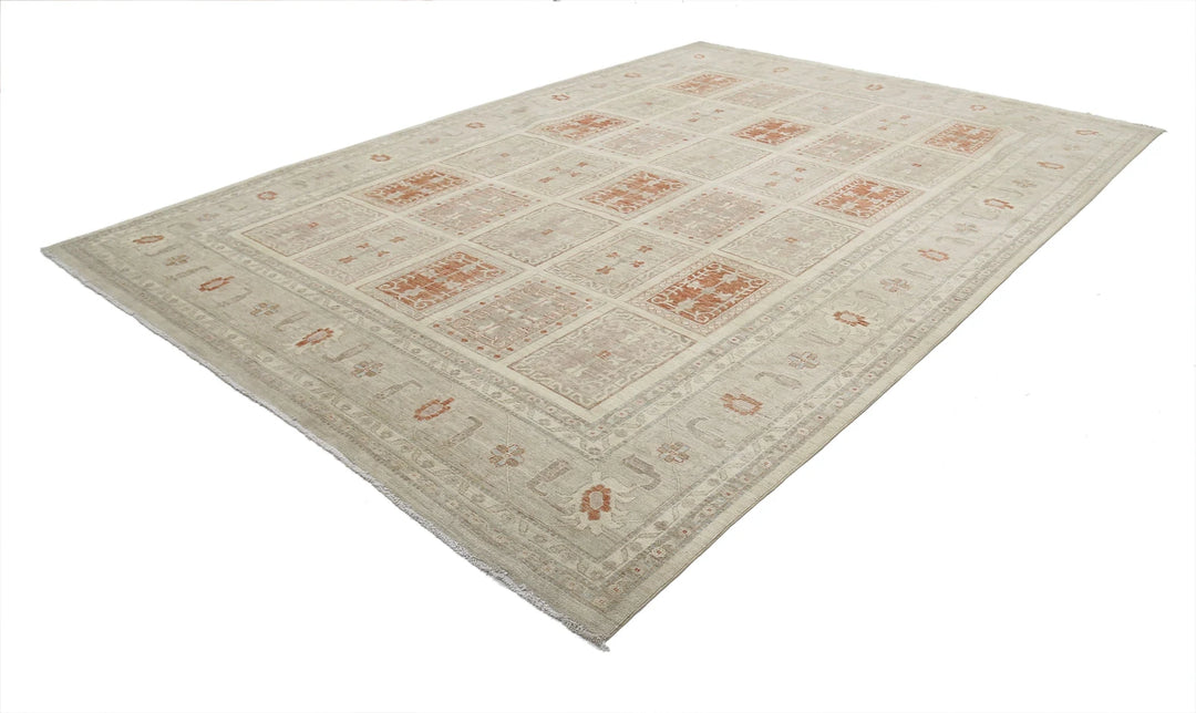 Brown Afghan Serenity Rug 9' 7" x 13' 6" Hand-Knotted | No. AT92643
