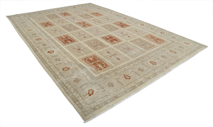 Brown Afghan Serenity Rug 9' 7" x 13' 6" Hand-Knotted | No. AT92643