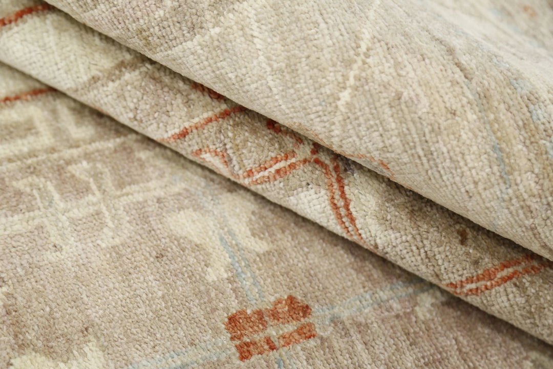 Brown Afghan Serenity Rug 9' 7" x 13' 6" Hand-Knotted | No. AT92643