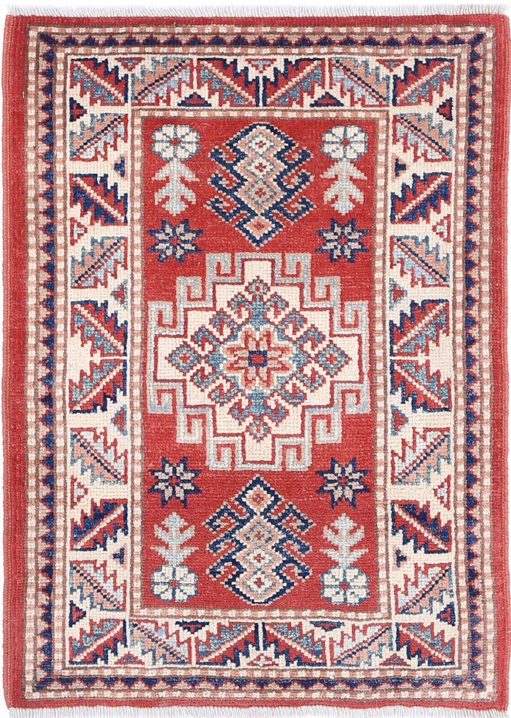 Afghan Kazak Rug 2' 0" x 2' 10" Hand-Knotted | No. AT92669