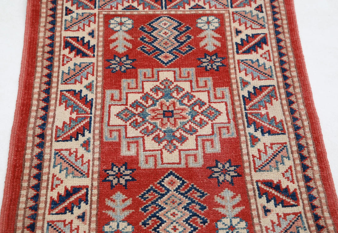 Afghan Kazak Rug 2' 0" x 2' 10" Hand-Knotted | No. AT92669