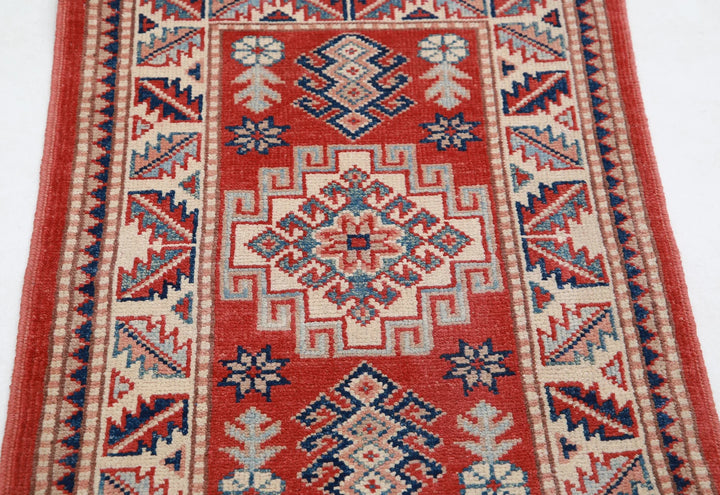 Afghan Kazak Rug 2' 0" x 2' 10" Hand-Knotted | No. AT92669