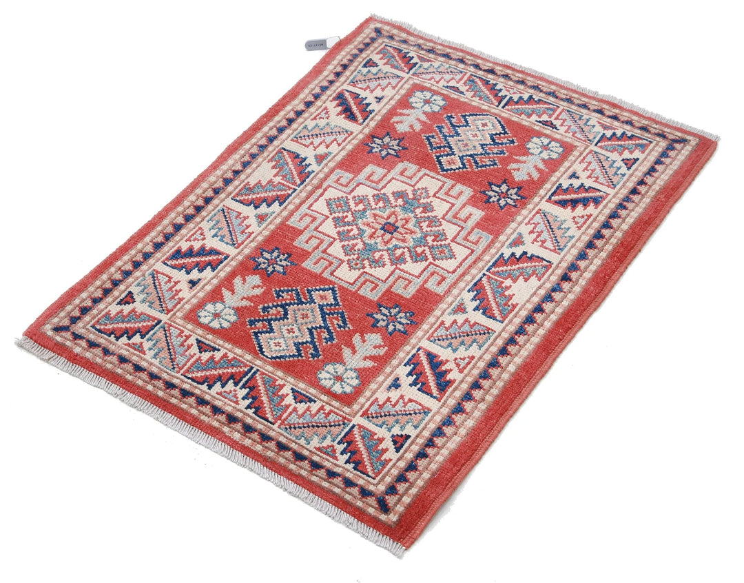 Afghan Kazak Rug 2' 0" x 2' 10" Hand-Knotted | No. AT92669