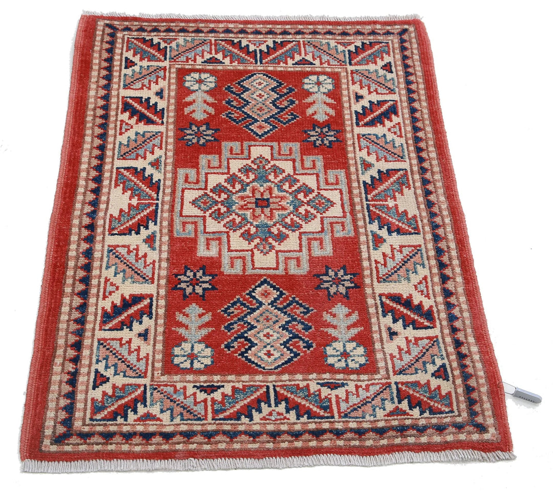 Afghan Kazak Rug 2' 0" x 2' 10" Hand-Knotted | No. AT92669