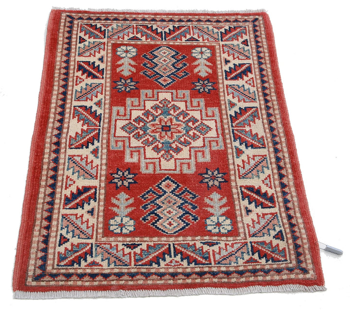 Afghan Kazak Rug 2' 0" x 2' 10" Hand-Knotted | No. AT92669