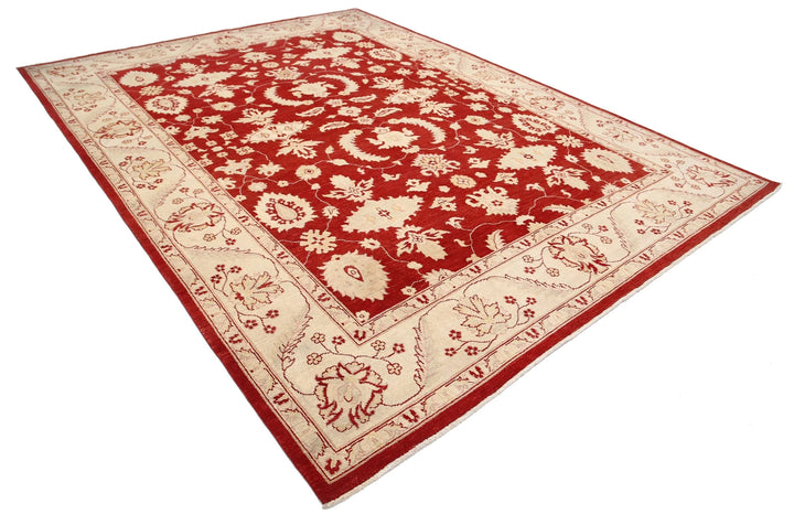 Rust Afghan Ziegler Rug 9' 0" x 11' 11" Hand-Knotted | No. AT92722