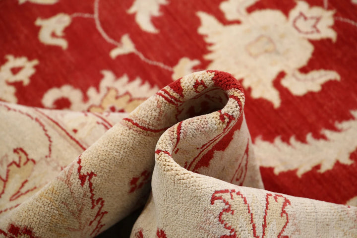 Rust Afghan Ziegler Rug 9' 0" x 11' 11" Hand-Knotted | No. AT92722