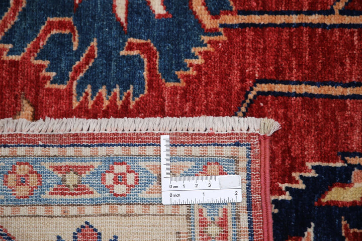 Afghan Royal Kazak Rug 5' 0" x 6' 4" Hand-Knotted | No. AT92777