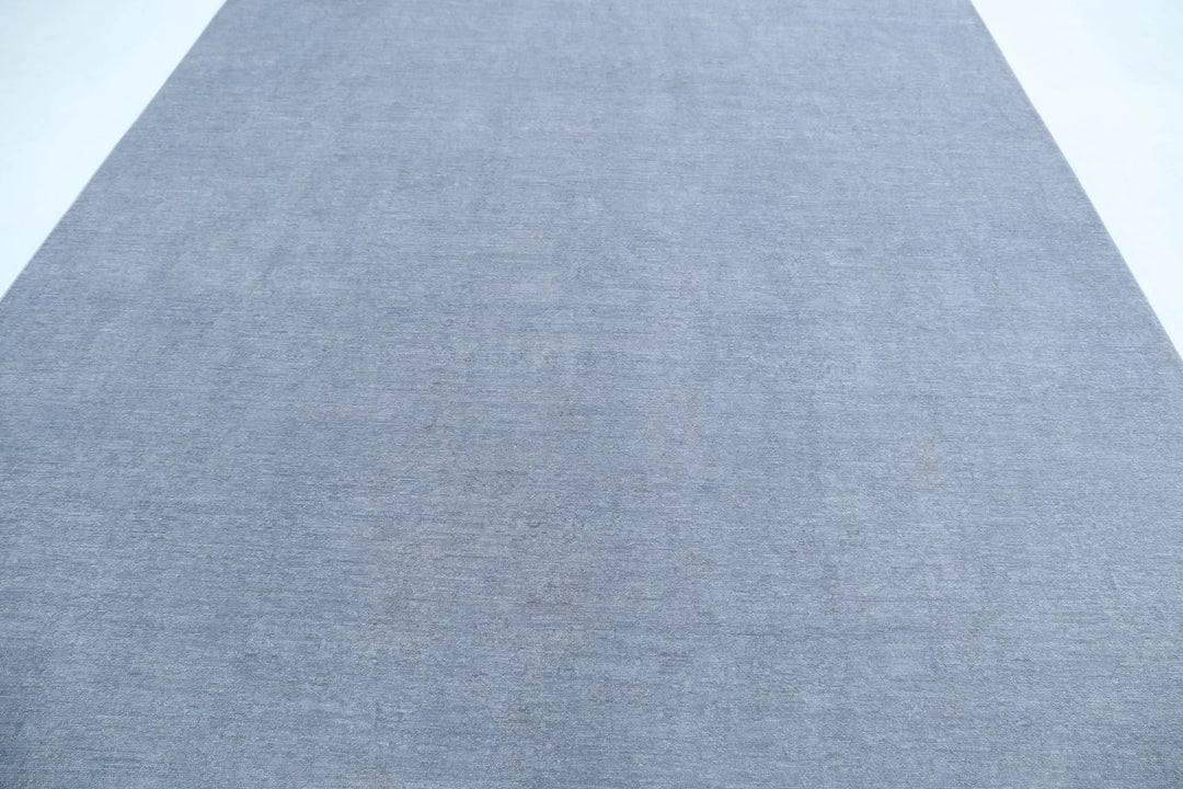 Grey Afghan Overdye Rug 8' 9" x 11' 6" Hand-Knotted | No. AT92789