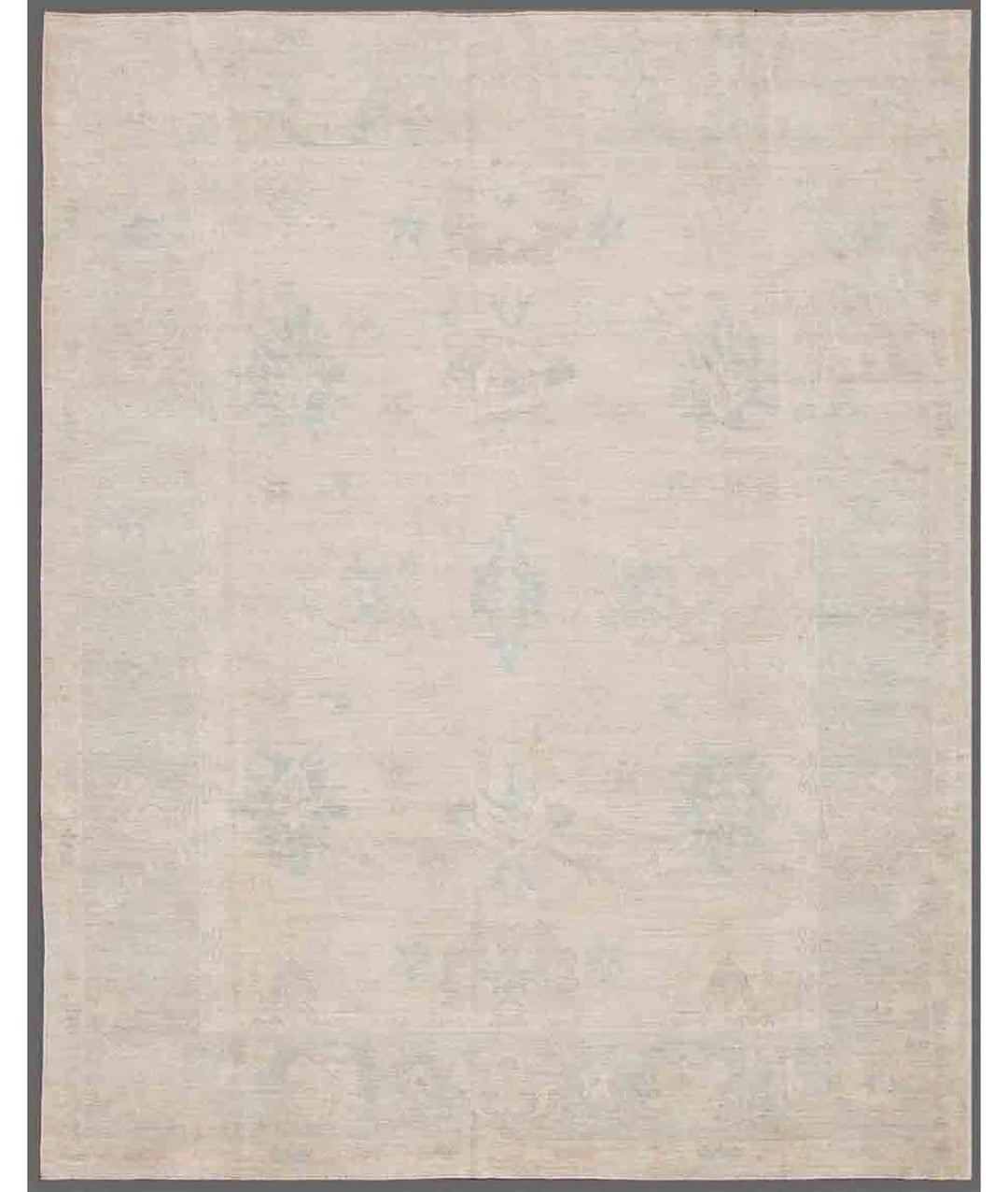Ivory Afghan Oushak Rug 9' 4" x 11' 9" Hand-Knotted | No. AT92793