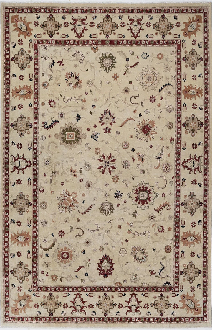 Ivory Indian Ziegler Rug 11' 7" x 17' 7" Hand-Knotted | No. AT929523