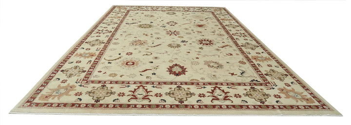 Ivory Indian Ziegler Rug 11' 7" x 17' 7" Hand-Knotted | No. AT929523