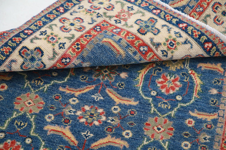 Afghan Kazak Rug 3' 2" x 4' 9" Hand-Knotted | No. AT92952
