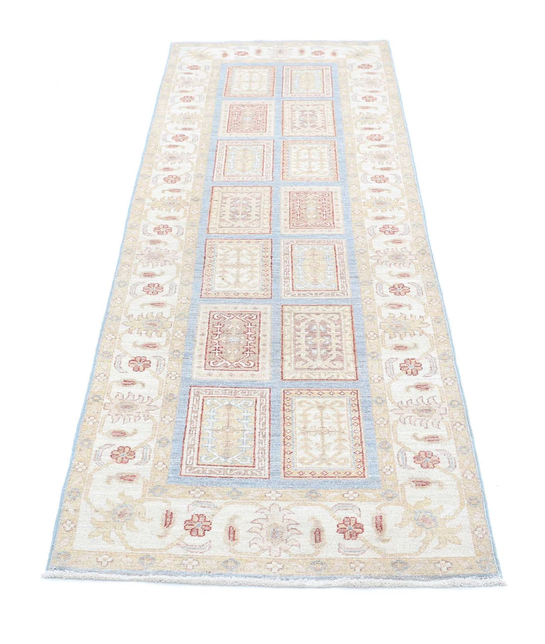 Afghan Bakhtiari Runner Rug 2' 7" x 8' 3" Hand-Knotted | No. AT93034