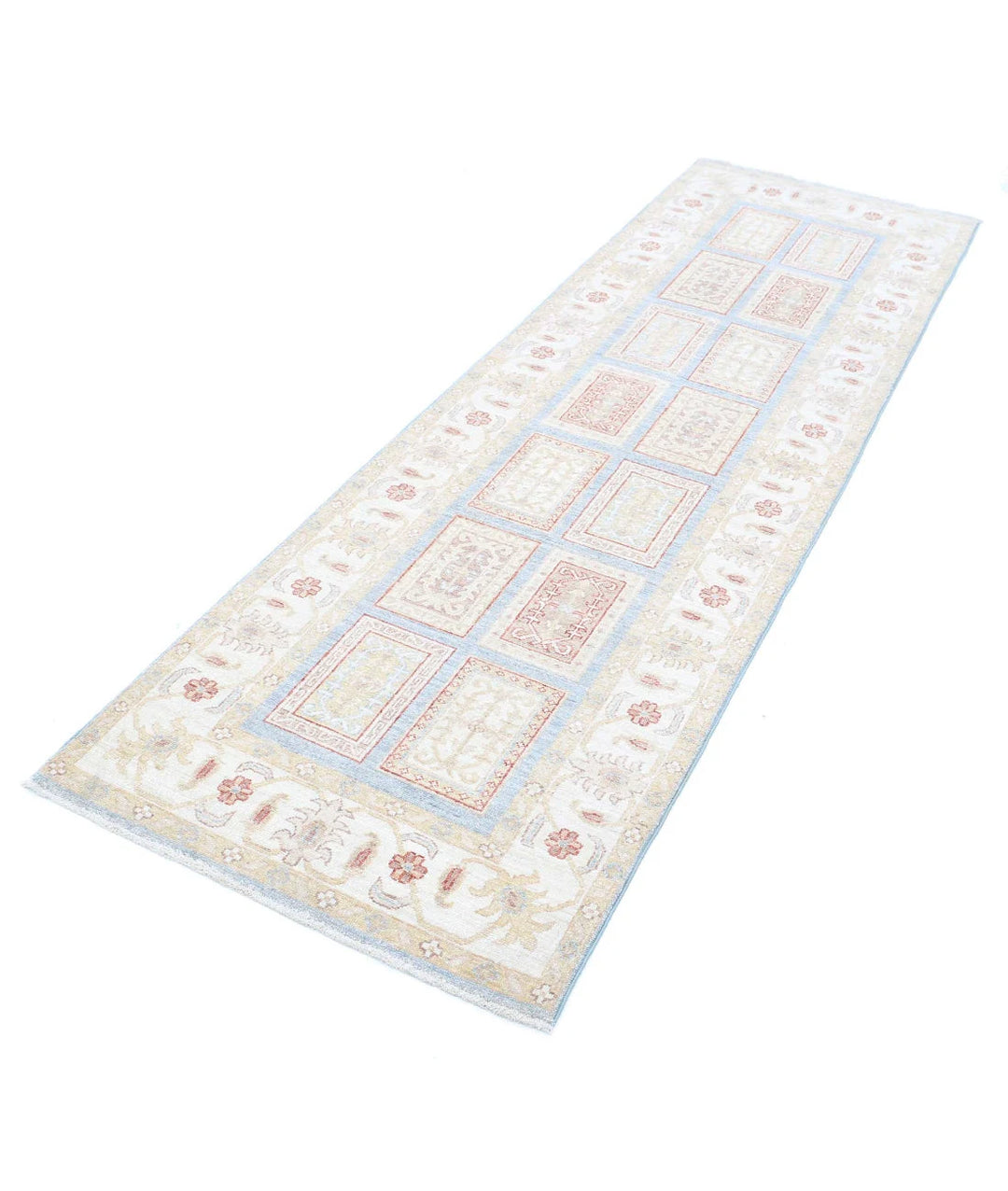 Afghan Bakhtiari Runner Rug 2' 7" x 8' 3" Hand-Knotted | No. AT93034