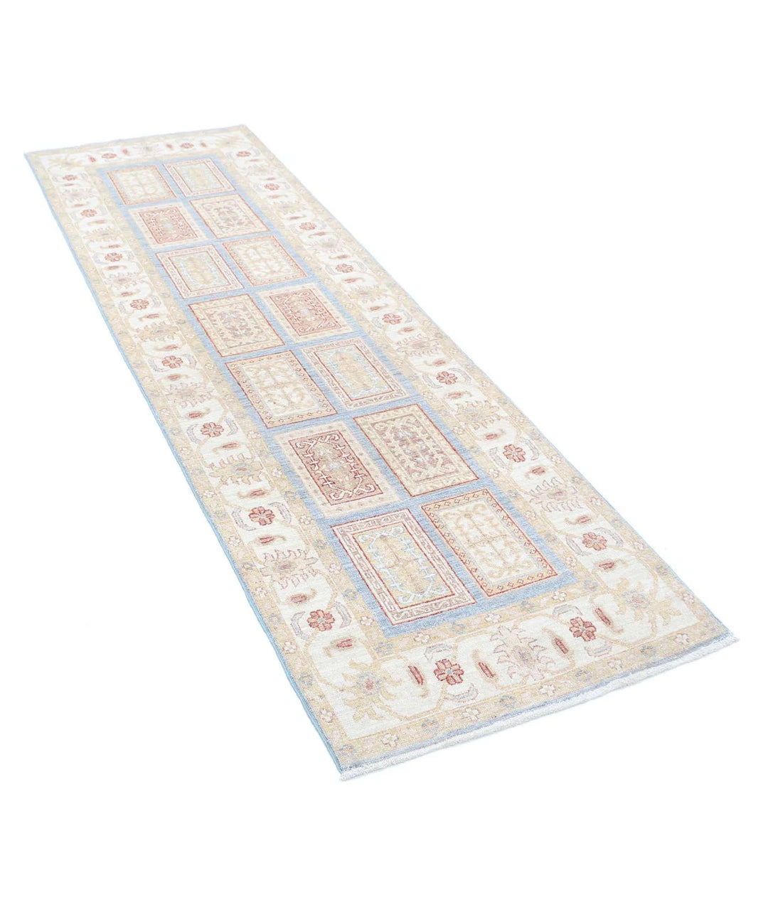 Afghan Bakhtiari Runner Rug 2' 7" x 8' 3" Hand-Knotted | No. AT93034