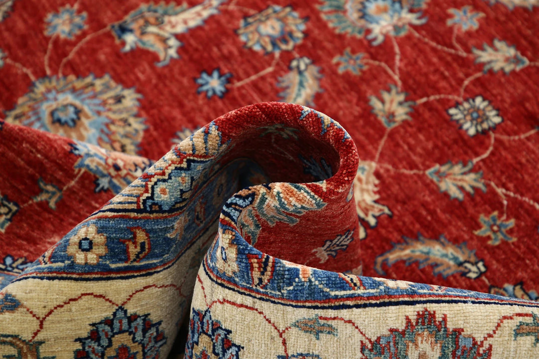 Afghan Ziegler Rug 5' 6" x 7' 8" Hand-Knotted | No. AT93041