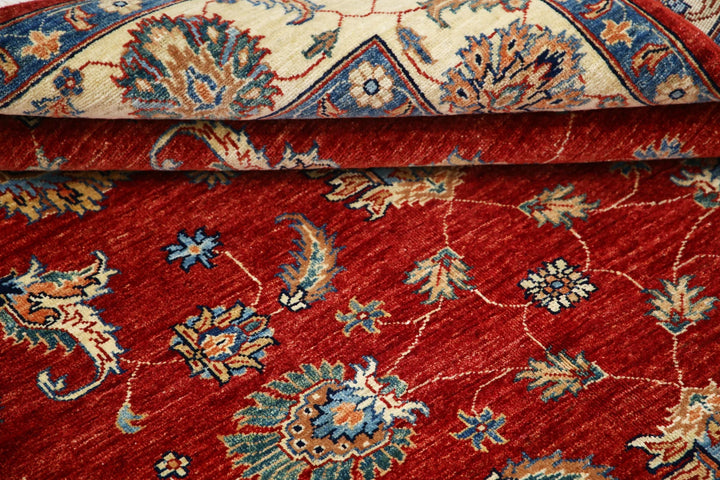 Afghan Ziegler Rug 5' 6" x 7' 8" Hand-Knotted | No. AT93041