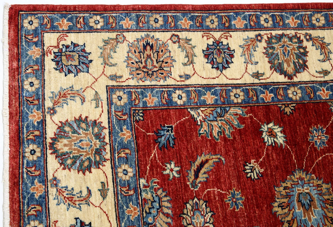 Afghan Ziegler Rug 5' 6" x 7' 8" Hand-Knotted | No. AT93041