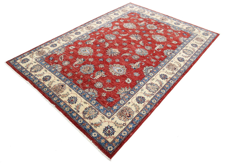 Afghan Ziegler Rug 5' 6" x 7' 8" Hand-Knotted | No. AT93041
