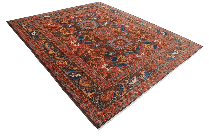 Afghan Humna Rug 8' 4" x 9' 9" Hand-Knotted | No. AT93126