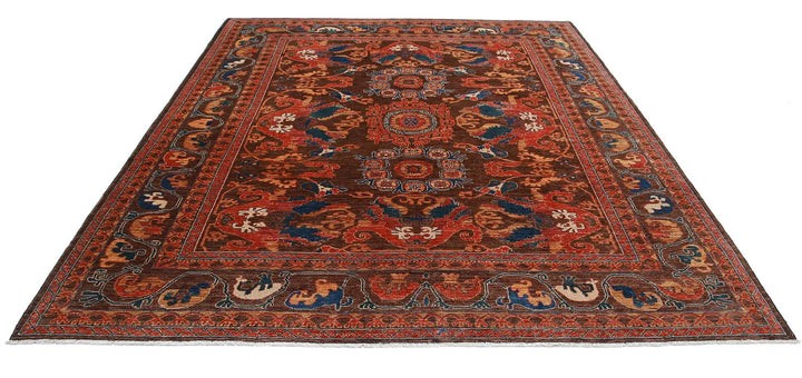 Afghan Humna Rug 8' 4" x 9' 9" Hand-Knotted | No. AT93126