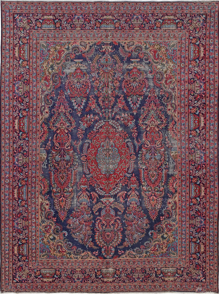 Persian Tabriz Rug 9' 6" x 12' 11" Hand-Knotted | No. AT93292