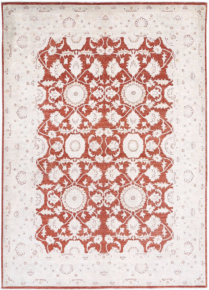 Afghan Ziegler Rug 6' 4" x 9' 0" Hand-Knotted | No. AT93381