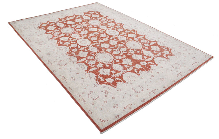 Afghan Ziegler Rug 6' 4" x 9' 0" Hand-Knotted | No. AT93381