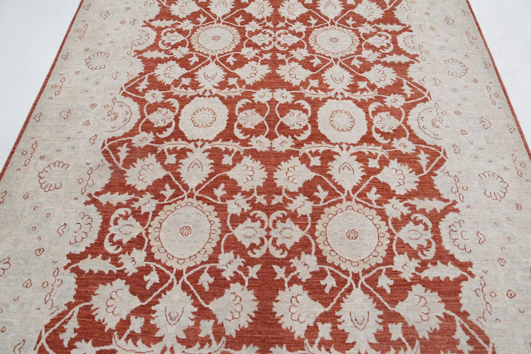 Afghan Ziegler Rug 6' 4" x 9' 0" Hand-Knotted | No. AT93381