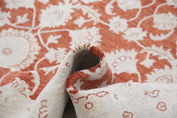 Afghan Ziegler Rug 6' 4" x 9' 0" Hand-Knotted | No. AT93381
