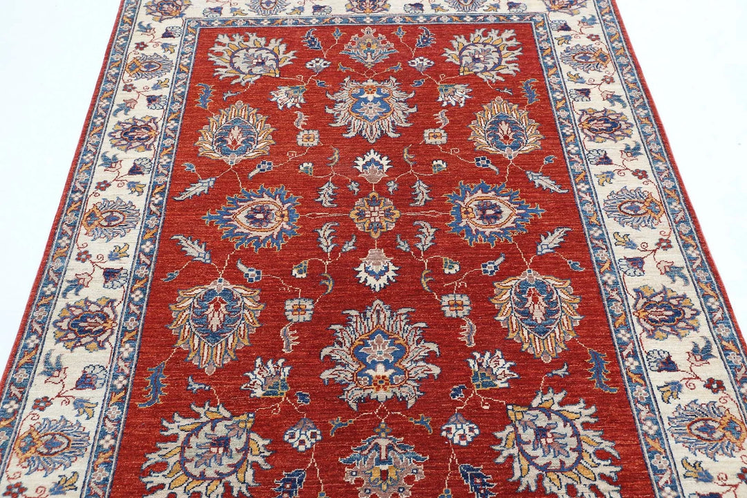 Afghan Ziegler Farhan Rug 4' 10" x 6' 2" Hand-Knotted | No. AT93418