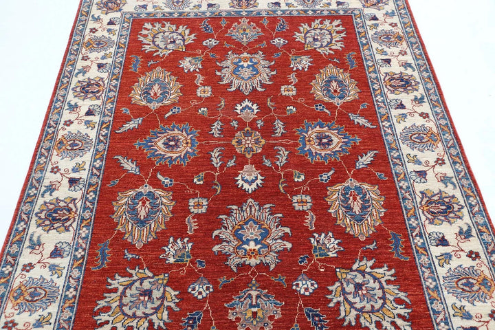 Afghan Ziegler Farhan Rug 4' 10" x 6' 2" Hand-Knotted | No. AT93418