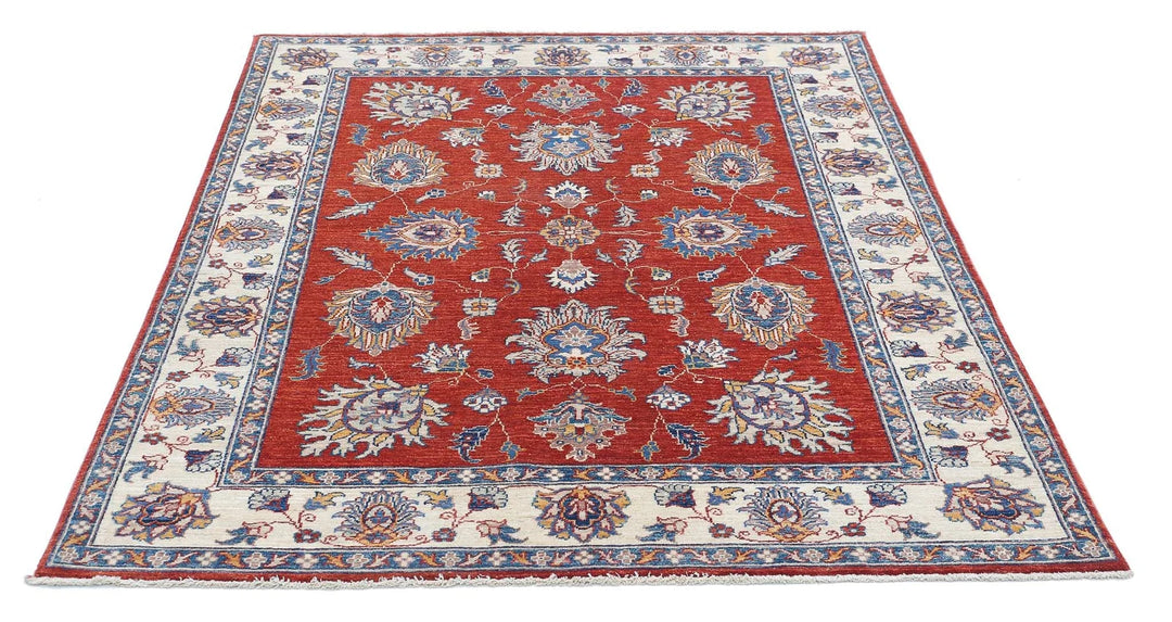 Afghan Ziegler Farhan Rug 4' 10" x 6' 2" Hand-Knotted | No. AT93418