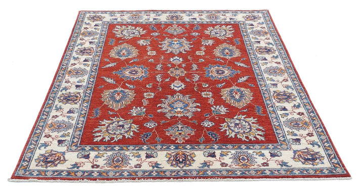 Afghan Ziegler Farhan Rug 4' 10" x 6' 2" Hand-Knotted | No. AT93418