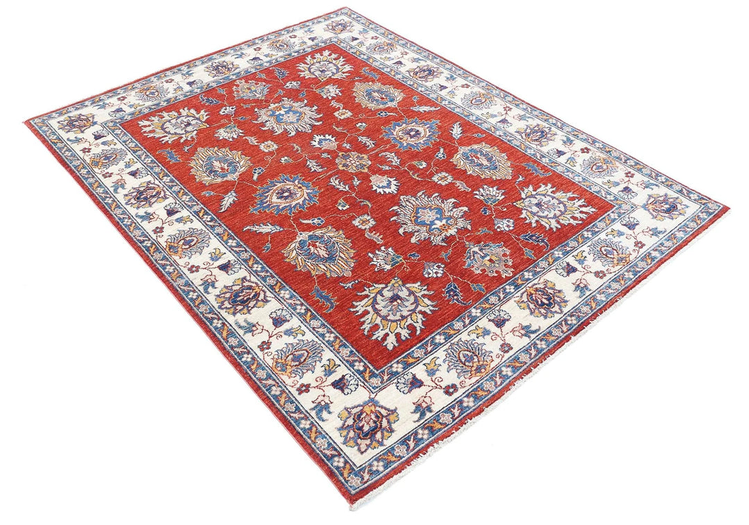 Afghan Ziegler Farhan Rug 4' 10" x 6' 2" Hand-Knotted | No. AT93418