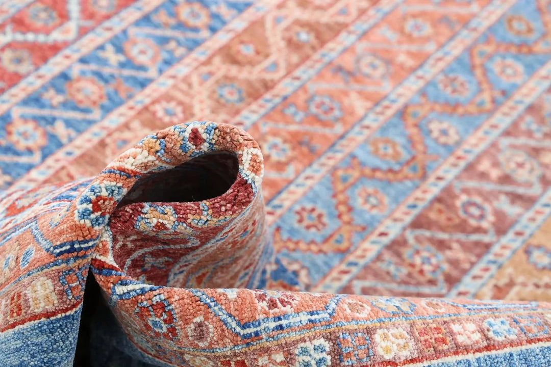 Afghan Shaal Rug 6' 8" x 9' 8" Hand-Knotted | No. AT93483