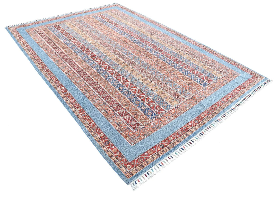 Afghan Shaal Rug 6' 8" x 9' 8" Hand-Knotted | No. AT93483