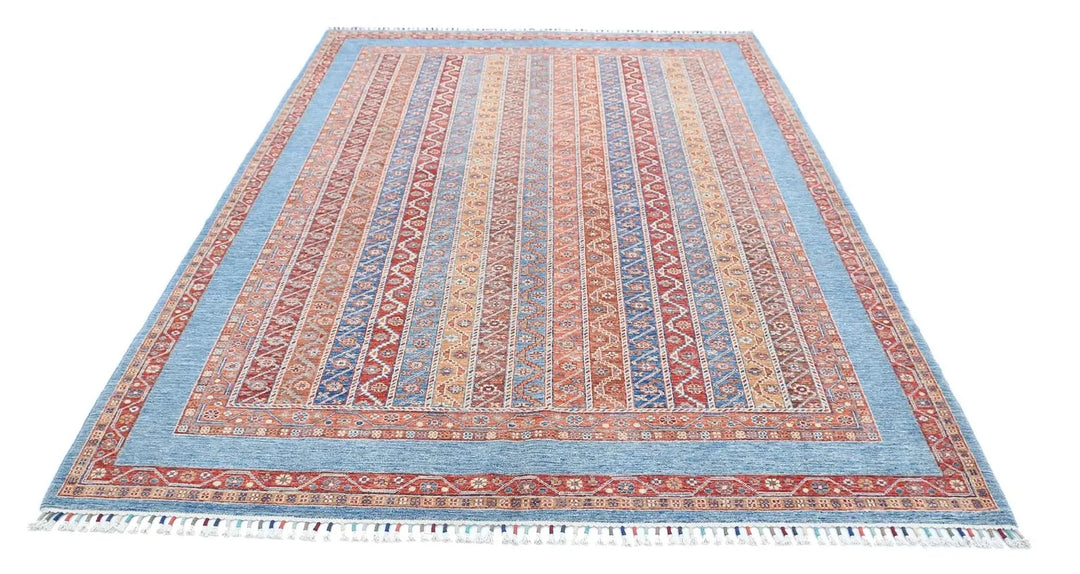 Afghan Shaal Rug 6' 8" x 9' 8" Hand-Knotted | No. AT93483