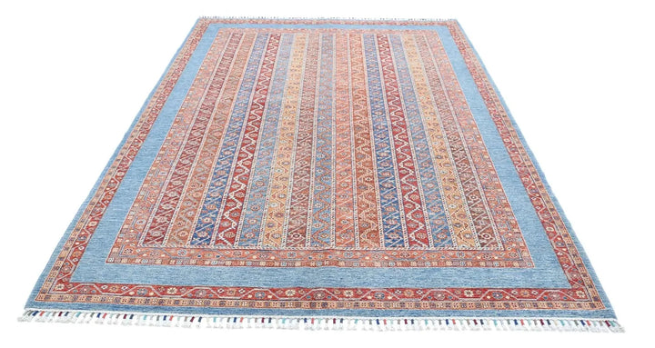 Afghan Shaal Rug 6' 8" x 9' 8" Hand-Knotted | No. AT93483