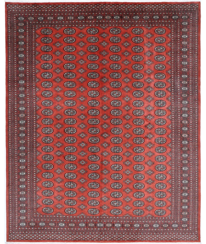 Pakistani Bokhara Rug 8' 1" x 10' 1" Hand-Knotted | No. AT93487
