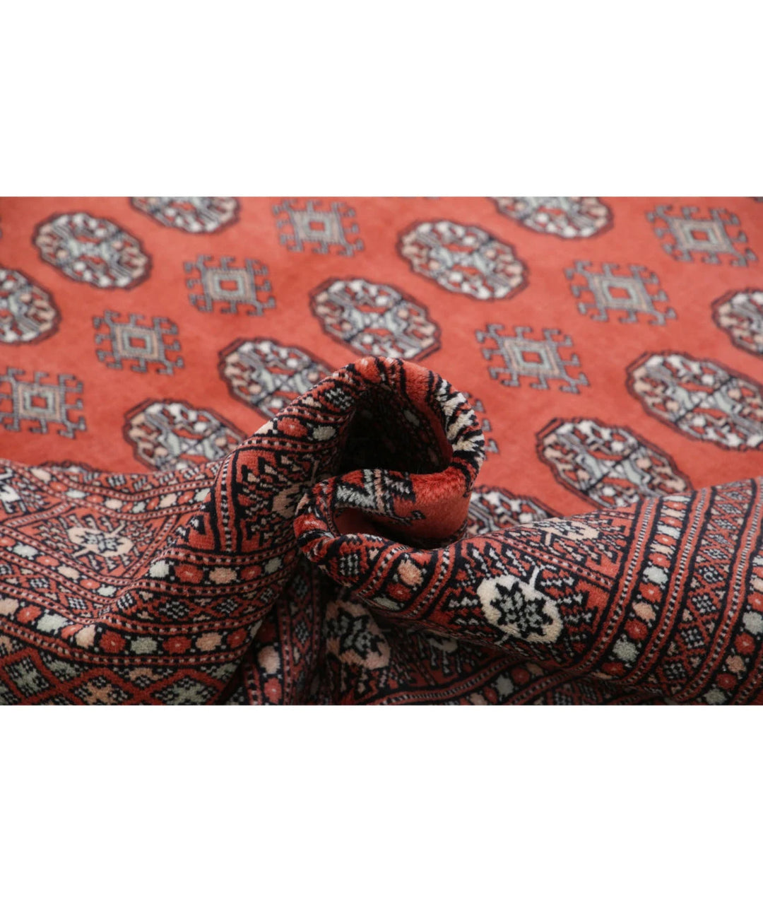 Pakistani Bokhara Rug 8' 1" x 10' 1" Hand-Knotted | No. AT93487
