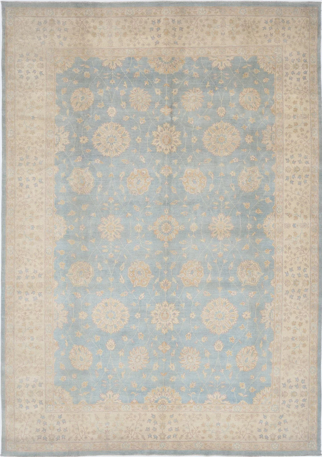Blue Afghan Oriental Rug 9'10" x 14'0" Hand-Knotted