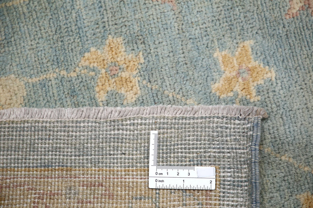 Blue Afghan Oriental Rug 9'10" x 14'0" Hand-Knotted detail